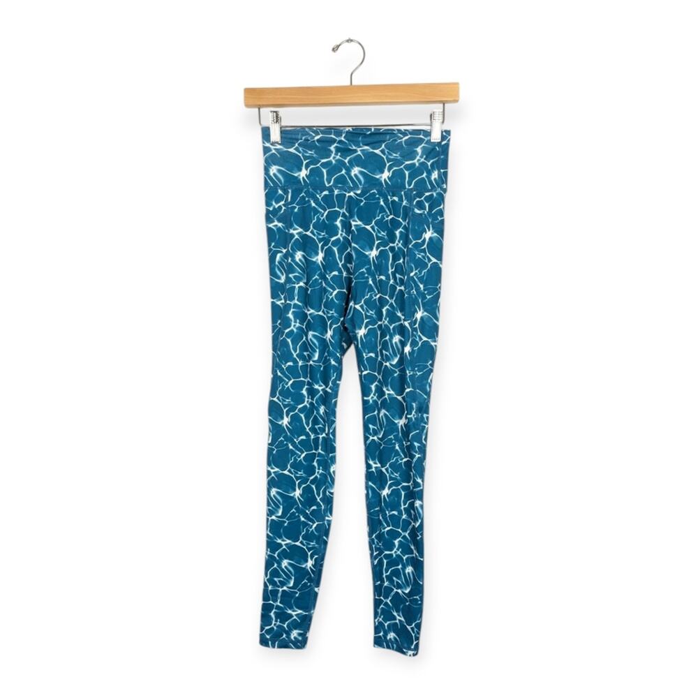 Buff Bunny Collection Blue Reflection Print Limitless High Rise Leggings Size S